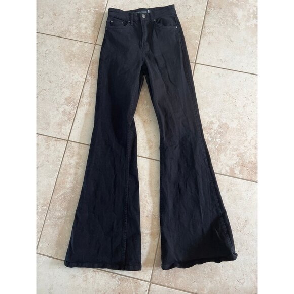 Stradivarius size US 2 black glare jeans - Picture 1 of 4